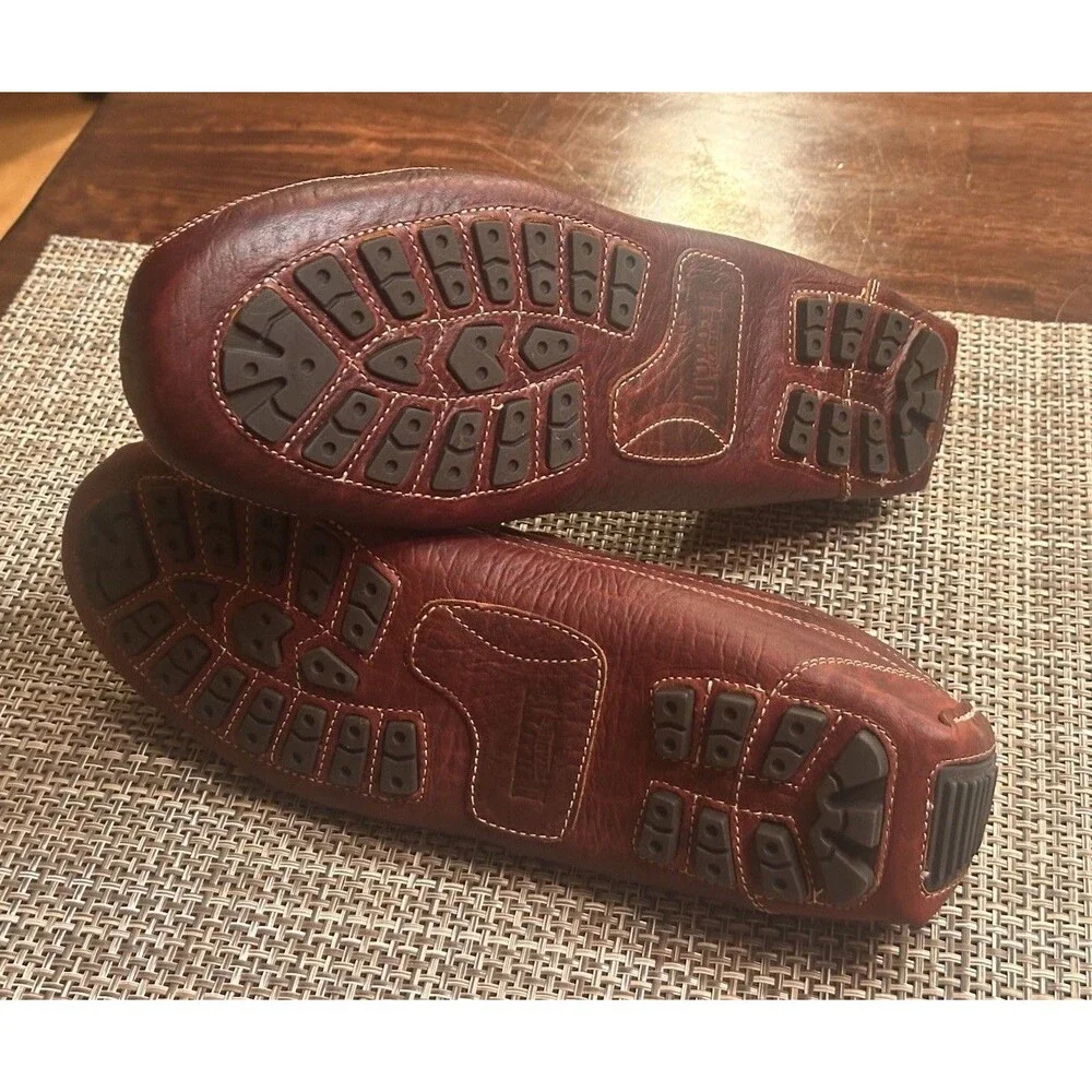 Duluth Trading Mens 12018 Bison Brown Leather Driving Moccasin Size 14 M Loafer